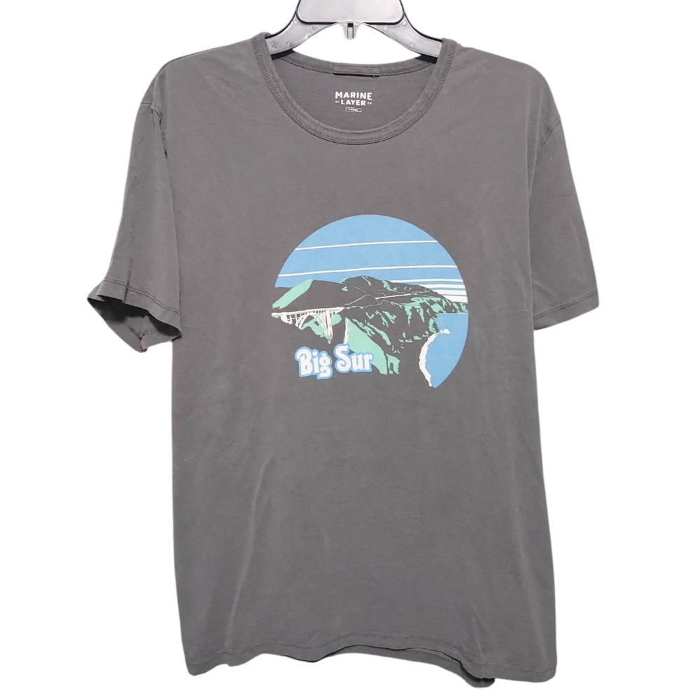 Marine Layer Gray Short Sleeve Big Sur Graphic Crew Tshirt Women's Size Large